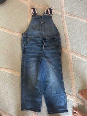 OshKosh B'gosh Blue Denim Relaxed Overalls with Striped Straps